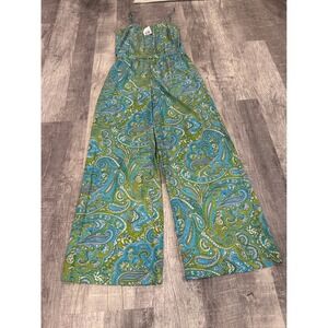 Michael Michael Kors Paisley Jumpsuit Womens Small Green Blue New With Tags Boho